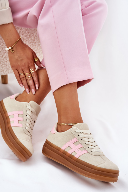 Sneakers modelio batai Moteriškas su platforma smėlio spalvos Syliyana Sneakers modelio batai Moteriškas su platforma smėlio spalvos Syliyana