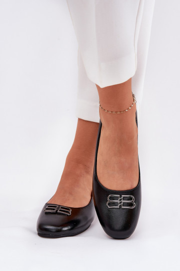 Elegantiško stiliaus Balerinos Moteriškas su ornamentais Vinceza 62206 juodos spalvos 2