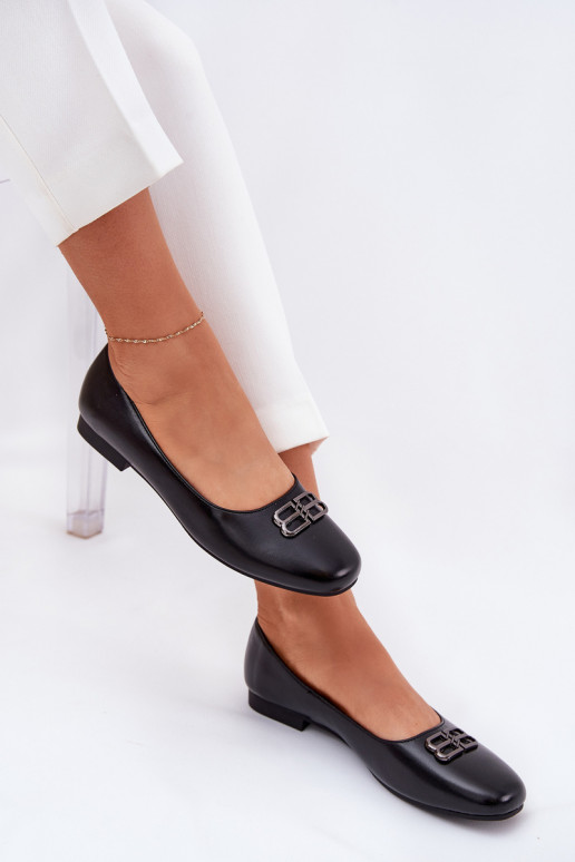 Elegantiško stiliaus Balerinos Moteriškas su ornamentais Vinceza 62206 juodos spalvos Elegantiško stiliaus Balerinos Moteriškas su ornamentais Vinceza 62206 juodos spalvos