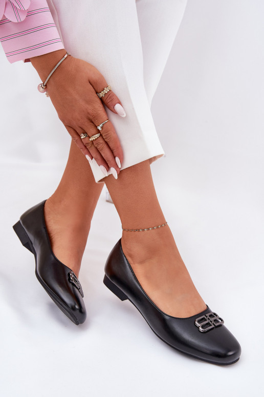 Elegantiško stiliaus Balerinos Moteriškas su ornamentais Vinceza 62206 juodos spalvos Elegantiško stiliaus Balerinos Moteriškas su ornamentais Vinceza 62206 juodos spalvos