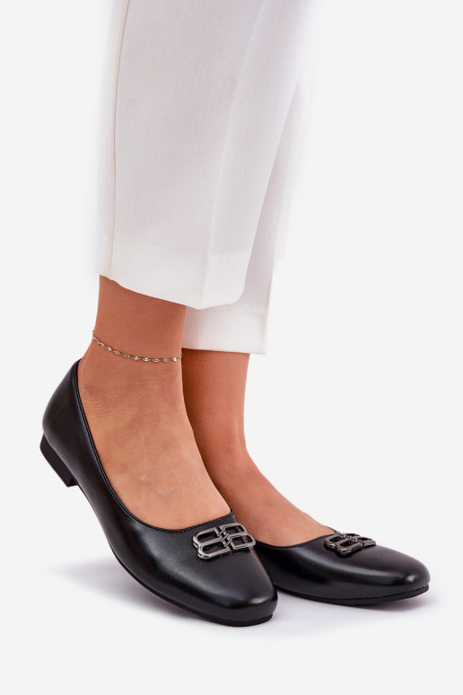 Elegantiško stiliaus Balerinos Moteriškas su ornamentais Vinceza 62206 juodos spalvos Elegantiško stiliaus Balerinos Moteriškas su ornamentais Vinceza 62206 juodos spalvos