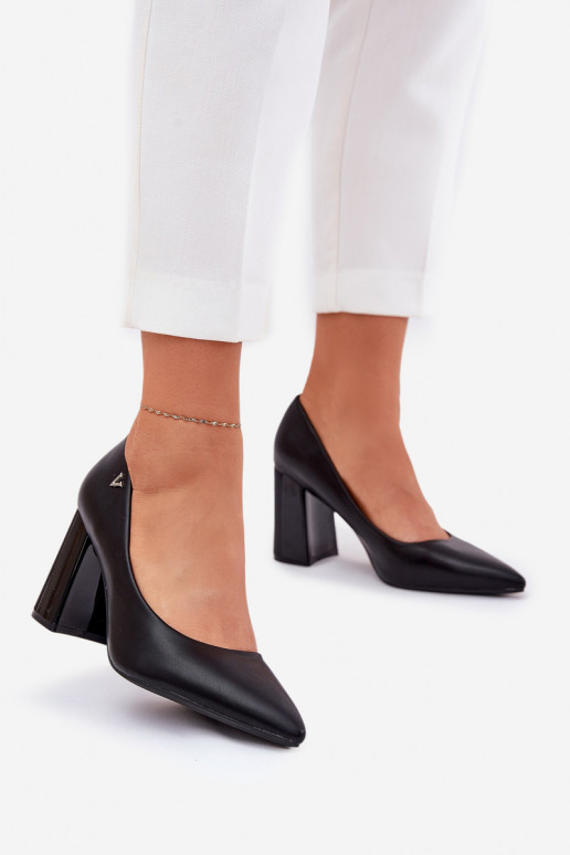 Elegantiško stiliaus Bateliai su kulniukais Vinceza 62220 juodos spalvos