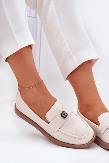 moteriški mokasinai Elegantiško stiliaus Su puošniais Tai turižam Detalem Vinceza 62208 smėlio spalvos