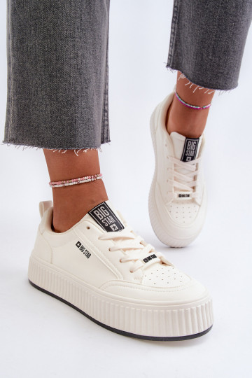 Sneakers modelio batai Moteriškas su platforma Big Star NN274254 baltos spalvos