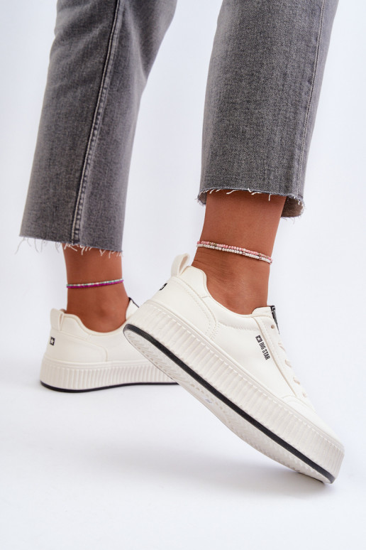 Sneakers modelio batai Moteriškas su platforma Big Star NN274254 baltos spalvos Sneakers modelio batai Moteriškas su platforma Big Star NN274254 baltos spalvos