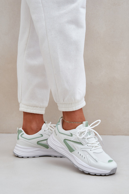 Moteriški sportiniai bateliai baltos-žalios spalvų