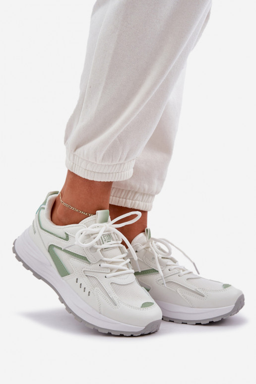 Moteriški sportiniai bateliai baltos-žalios spalvų