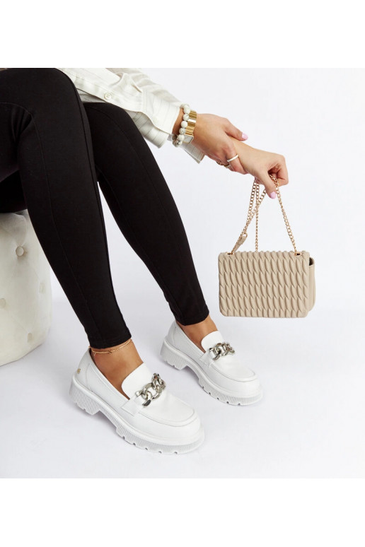 GOE LL2N4038 balti odiniai mokasynai